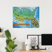 Florida USA Map Poster (Heimbüro)
