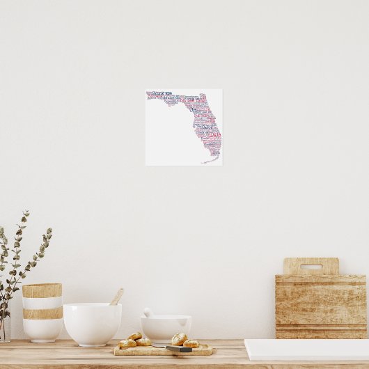 Florida USA Slang Word Art Map Poster (Küche)