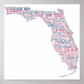 Florida USA Slang Word Art Map Poster (Vorne)