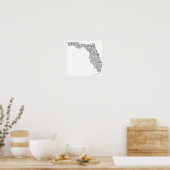 Florida USA Slang Word Art Map Poster (Küche)