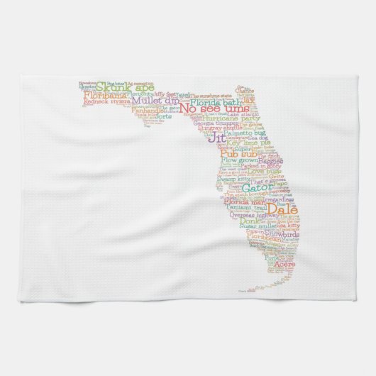 Florida USA Slang Word Karte Geschirrtuch (Horizontal)