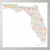 Florida USA Slang Word Karte Poster (Vorne)