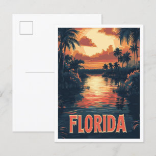 Florida USA Vintag Illustration Travel Postkarte