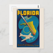 Florida USA Vintage Poster 1938 Postkarte (Vorne/Hinten)