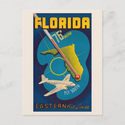 Florida USA Vintage Poster 1938 Postkarte (Vorderseite)