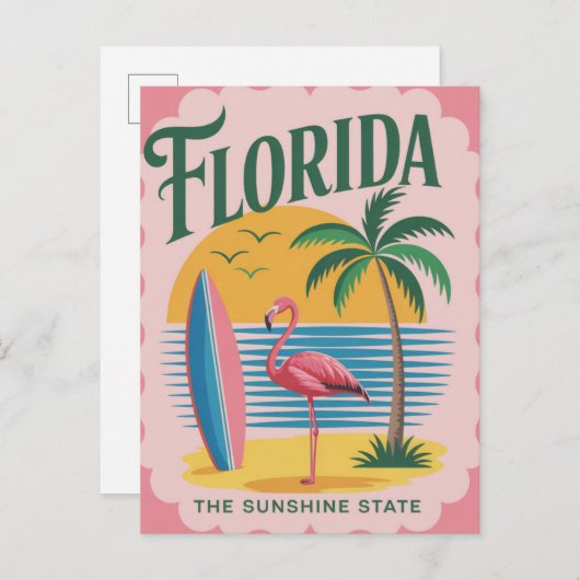 Florida USA Vintage Travel Postkarte (Vorne/Hinten)