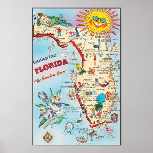 FLORIDA USA, Willkommenskarte Poster (Vorne)