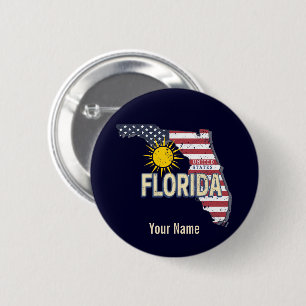 Florida Vereinigte Staaten Retro-Karte Vintage USA Button