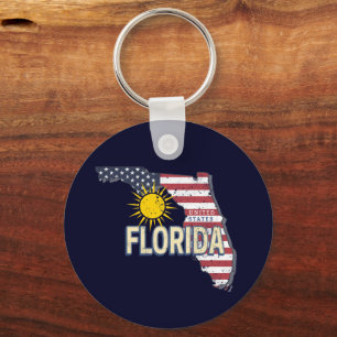 Florida Vereinigte Staaten Retro-Karte Vintage USA Schlüsselanhänger