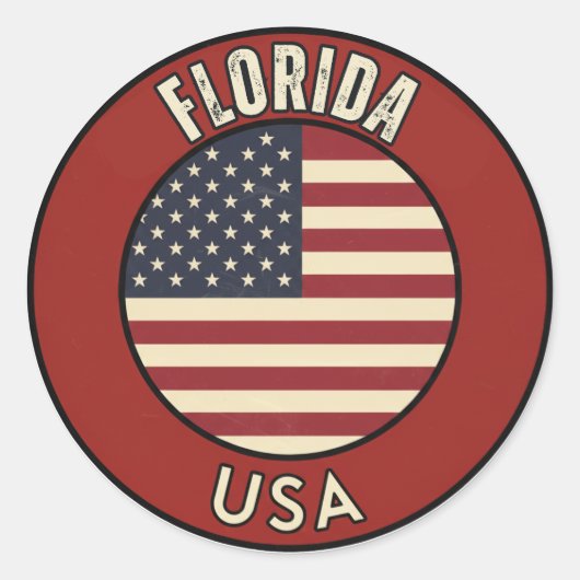 Florida Vereinigte Staaten von Amerika Runder Aufkleber (Vorderseite)