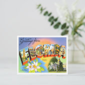 Florida Vintag Big Letters Postkarte (Stehend Vorderseite)
