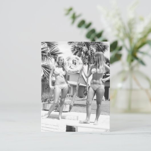 Florida Vintag Bikini Foto Postkarte (Stehend Vorderseite)