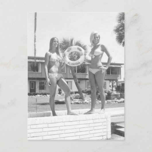 Florida Vintag Bikini Foto Postkarte (Vorderseite)