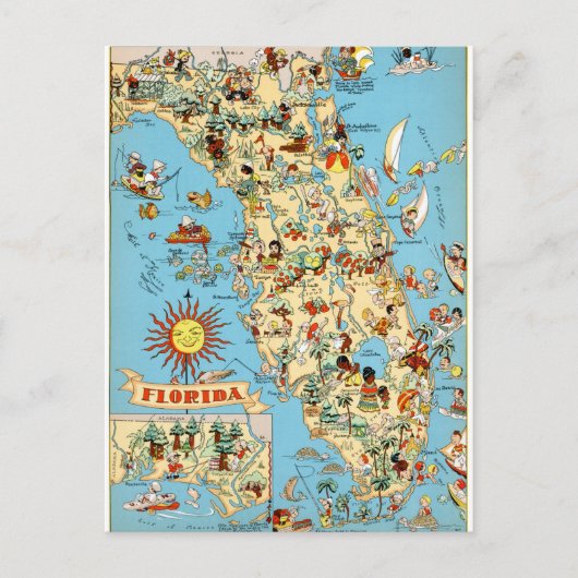Florida Vintag Funny Postcard Postkarte (Vorderseite)