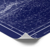 Florida Vintag Map Schöne Karte Blaue Kunst Poster (Ecke)