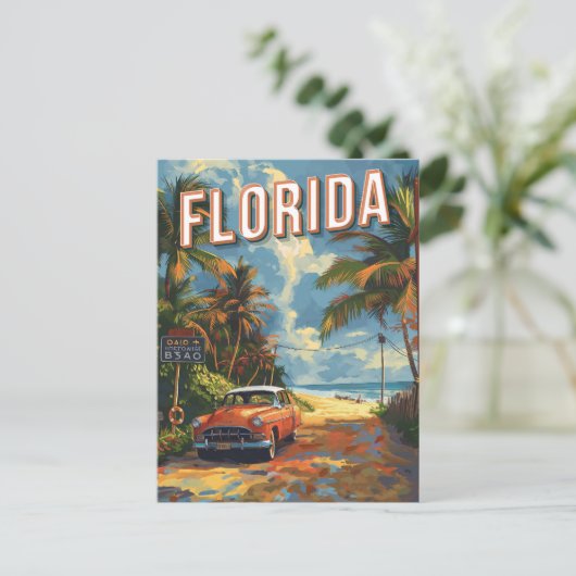 Florida Vintag Postkarte (Stehend Vorderseite)