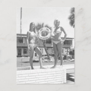 Florida Vintage Bikini Mädchen Foto Postkarte Reis