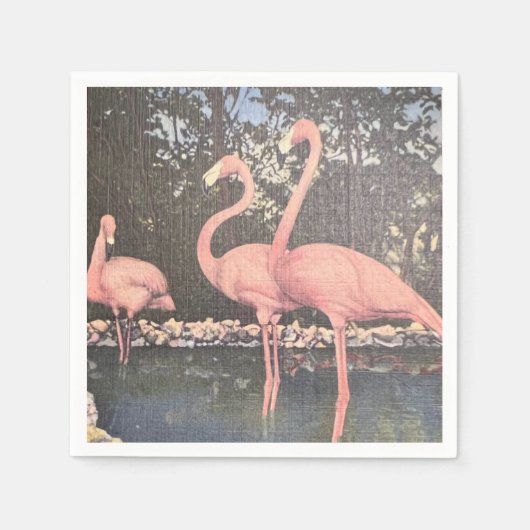 Florida-Vintage-Flamingos Serviette (Vorderseite)