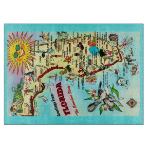 Florida Vintage Fun Postkarte Schneidebrett