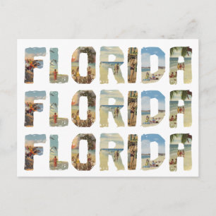 Florida Vintage inspirierte Postkartencollage Post Postkarte