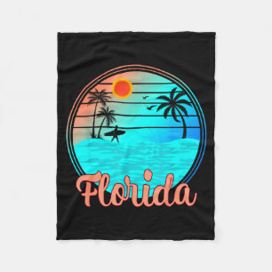 Florida Vintage-Palmbaum-Sonnenuntergang tropische Fleecedecke