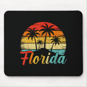 Florida vintage Palme Sonnenuntergang tropische Fa Mousepad