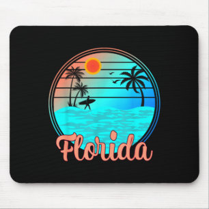 Florida Vintage Palmenbaum Sonnenuntergang Trocal  Mousepad