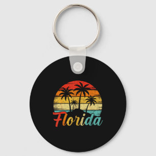 Florida Vintage-Palmenbaum-Sonnenuntergang-tropisc Schlüsselanhänger