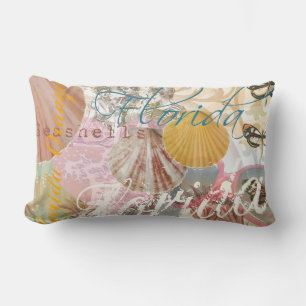 Florida Vintage Travel Beach Seashell Muschel Art Lendenkissen