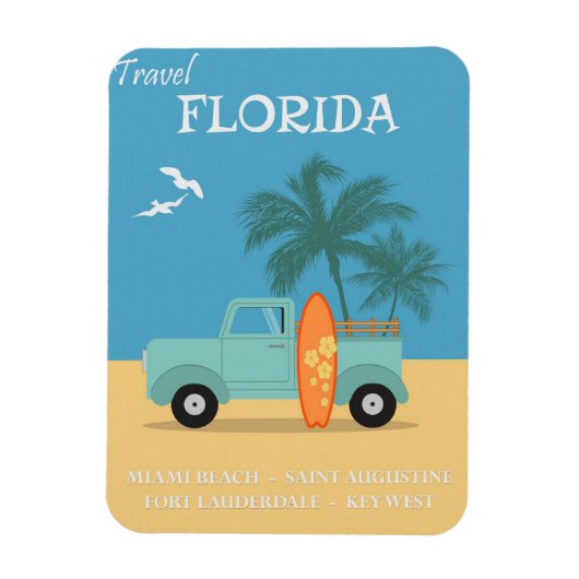 Florida Vintage Travel Magnet (Vertikal)