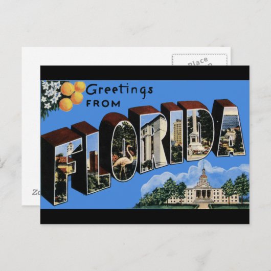 Florida Vintage Travel Postkarte (Vorne/Hinten)