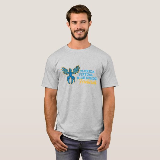 Florida Virtual High School Feuervögel, Graues Shi T-Shirt (Vorne ganz)