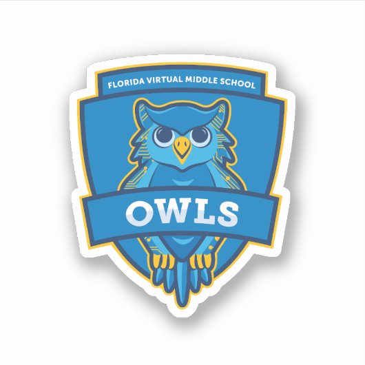 Florida Virtual Middle School Owl Sticker (Vorderseite)