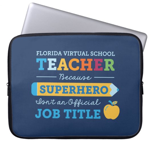 Florida Virtual School Lehrer Superheld Laptopschutzhülle (Vorderseite)