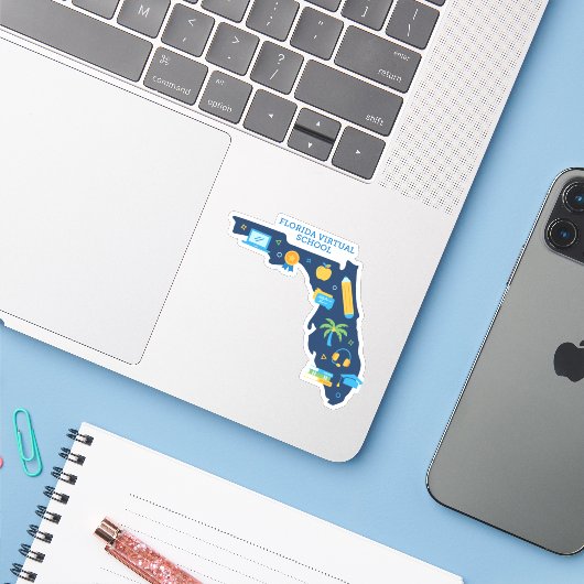 Florida Virtual School - Staat der Florida Sticker (Laptop mit iPhone)