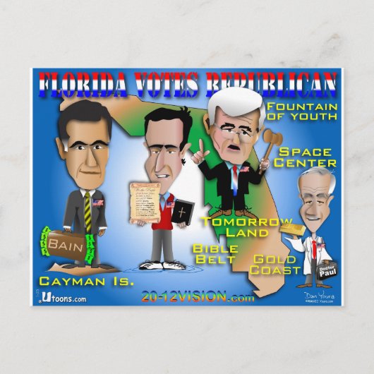 Florida Votes 4 Republikaner Postkarte (Vorderseite)