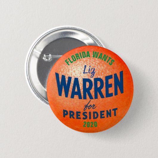 Florida wants Liz Warren 2020 Button (Vorne & Hinten)
