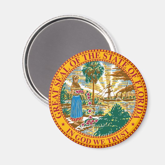 Florida Wappen Magnet (Vorderseite/Rückseite)