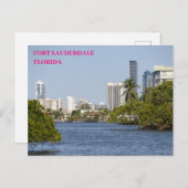Florida Wasserweg bis Gebäude Fort Lauderdale Postkarte (Vorne/Hinten)