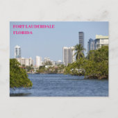 Florida Wasserweg bis Gebäude Fort Lauderdale Postkarte (Vorderseite)