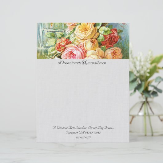 Florida Water Köln mit Cabbage Rose Briefbogen (Stehend Vorderseite)