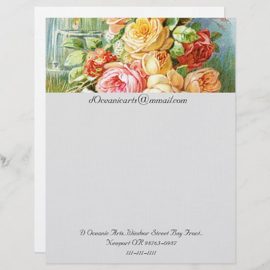 Florida Water Köln mit Cabbage Rose Briefbogen (Vorne/Hinten)