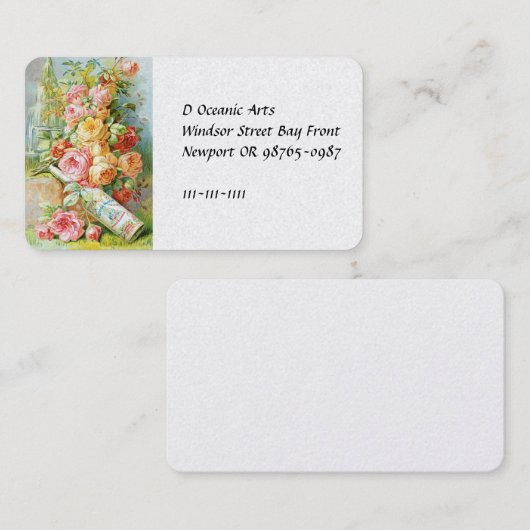 Florida Water Köln mit Cabbage Rose Visitenkarte (Vorne/Hinten)