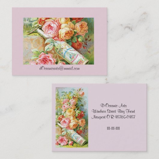 Florida Water Köln mit Cabbage Rose Visitenkarte (Vorne/Hinten)