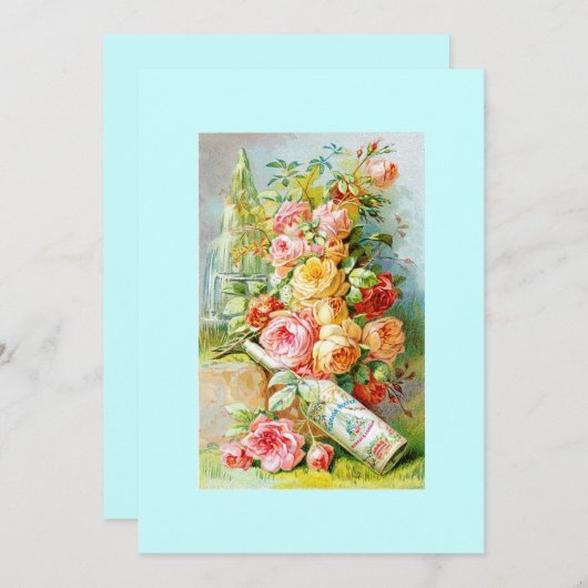 Florida Water Parfüm Label mit Cabbage-Rose (Vorne/Hinten)