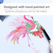 Florida Watercolor Pink Flamingo Beach Weihnachten