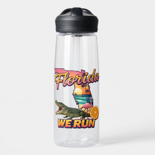 Florida We Run Sonnenuntergang Alligator Flamingo  Trinkflasche
