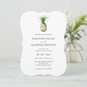 Florida Wedding Invitations Watercolor Pineapple Einladung (Stehend Vorderseite)