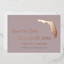 Florida Wedding Save the Date Rose Gold