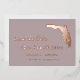 Florida Wedding Save the Date Rose Gold Folieneinladung